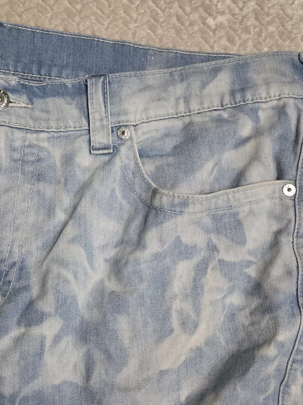 True Religion Ricky Cut Off Blue Jean Shorts Men's 44 Relaxed Straight